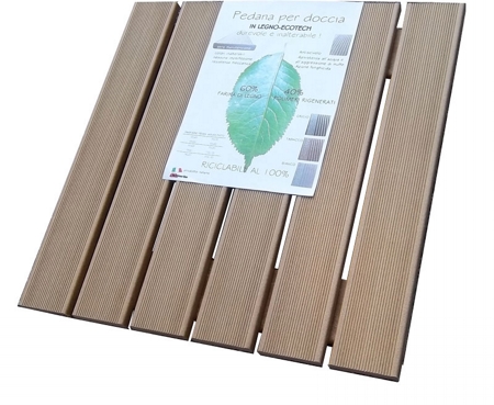Pedana doccia legno ecotech naturale cm 59x59